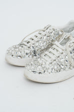 Load image into Gallery viewer, DOLCE &amp; GABBANA x Rhinestone White Leather Platform Sneakers (8, 8.5)