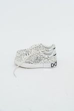 Load image into Gallery viewer, DOLCE &amp; GABBANA x Rhinestone White Leather Platform Sneakers (8, 8.5)