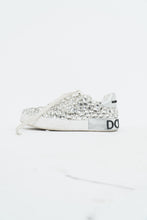 Load image into Gallery viewer, DOLCE &amp; GABBANA x Rhinestone White Leather Platform Sneakers (8, 8.5)