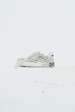Load image into Gallery viewer, DOLCE &amp; GABBANA x Rhinestone White Leather Platform Sneakers (8, 8.5)