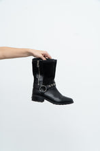 Load image into Gallery viewer, Vintage x Made in Italy x Black Leather, Suede Biker Boot (7, 7.5)