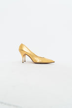 Load image into Gallery viewer, Vintage x Gold Leather Heels (8)