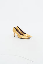 Load image into Gallery viewer, Vintage x Gold Leather Heels (8)