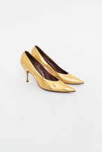 Load image into Gallery viewer, Vintage x Gold Leather Heels (8)