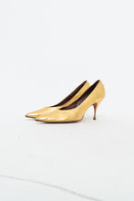 Load image into Gallery viewer, Vintage x Gold Leather Heels (8)