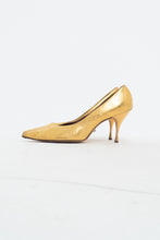 Load image into Gallery viewer, Vintage x Gold Leather Heels (8)