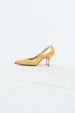 Load image into Gallery viewer, Vintage x Gold Leather Heels (8)