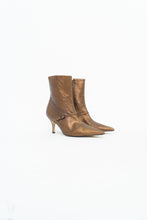Load image into Gallery viewer, Vintage x Made in Brazil x Bronze Leather Kitten Heeled Boots (6)