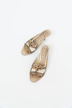 Load image into Gallery viewer, Vintage x NINE WEST STUDIO Gold Rhinestone Kitten Heels