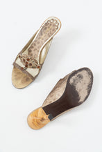 Load image into Gallery viewer, Vintage x NINE WEST STUDIO Gold Rhinestone Kitten Heels
