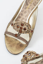 Load image into Gallery viewer, Vintage x NINE WEST STUDIO Gold Rhinestone Kitten Heels
