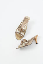Load image into Gallery viewer, Vintage x NINE WEST STUDIO Gold Rhinestone Kitten Heels