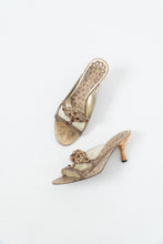 Load image into Gallery viewer, Vintage x NINE WEST STUDIO Gold Rhinestone Kitten Heels