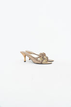 Load image into Gallery viewer, Vintage x NINE WEST STUDIO Gold Rhinestone Kitten Heels