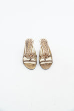 Load image into Gallery viewer, Vintage x NINE WEST STUDIO Gold Rhinestone Kitten Heels