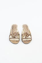 Load image into Gallery viewer, Vintage x NINE WEST STUDIO Gold Rhinestone Kitten Heels