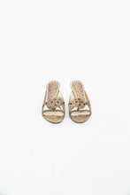 Load image into Gallery viewer, Vintage x NINE WEST STUDIO Gold Rhinestone Kitten Heels