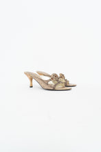 Load image into Gallery viewer, Vintage x NINE WEST STUDIO Gold Rhinestone Kitten Heels