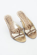 Load image into Gallery viewer, Vintage x NINE WEST STUDIO Gold Rhinestone Kitten Heels