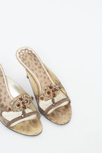 Load image into Gallery viewer, Vintage x NINE WEST STUDIO Gold Rhinestone Kitten Heels