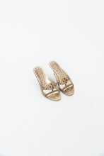 Load image into Gallery viewer, Vintage x NINE WEST STUDIO Gold Rhinestone Kitten Heels