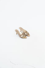Load image into Gallery viewer, Vintage x NINE WEST STUDIO Gold Rhinestone Kitten Heels