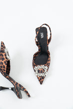 Load image into Gallery viewer, ZARA x Leopard Print Rhinestone Kitten Heels (6.5, 7)