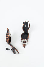 Load image into Gallery viewer, ZARA x Leopard Print Rhinestone Kitten Heels (6.5, 7)