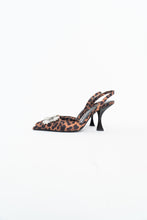 Load image into Gallery viewer, ZARA x Leopard Print Rhinestone Kitten Heels (6.5, 7)