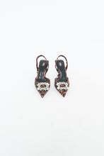 Load image into Gallery viewer, ZARA x Leopard Print Rhinestone Kitten Heels (6.5, 7)