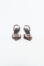 Load image into Gallery viewer, ZARA x Leopard Print Rhinestone Kitten Heels (6.5, 7)