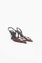 Load image into Gallery viewer, ZARA x Leopard Print Rhinestone Kitten Heels (6.5, 7)