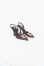 Load image into Gallery viewer, ZARA x Leopard Print Rhinestone Kitten Heels (6.5, 7)