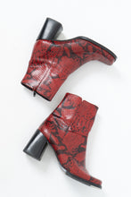 Load image into Gallery viewer, Vintage x Made in Brazil x Red Snakeskin Leather Boots (6)