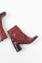 Load image into Gallery viewer, Vintage x Made in Brazil x Red Snakeskin Leather Boots (6)