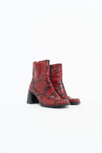 Load image into Gallery viewer, Vintage x Made in Brazil x Red Snakeskin Leather Boots (6)