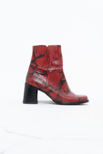 Load image into Gallery viewer, Vintage x Made in Brazil x Red Snakeskin Leather Boots (6)