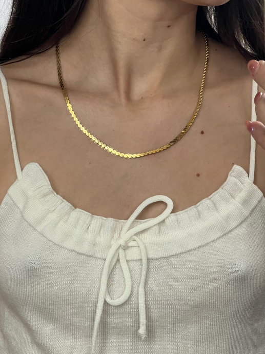 Vintage x Gold Twisted Flat Chain Necklace