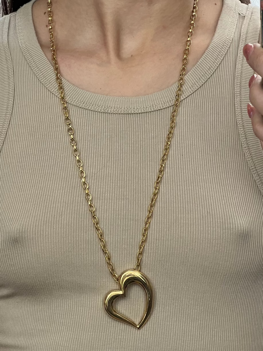 Vintage x NAPIER Gold Heart Necklace