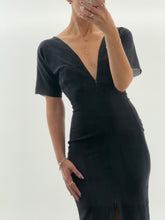 Load image into Gallery viewer, Vintage x DOLCE &amp; GABBANA Black Silk Double-zip Maxi Dress (XS, S)