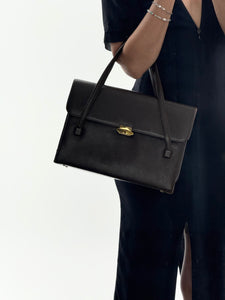 Vintage x Brown Structured Leather Purse
