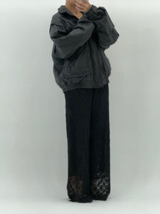 Vintage x Black Leather Bomber Jacket (M, L)