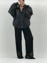 Load image into Gallery viewer, Vintage x Black Leather Bomber Jacket (M, L)