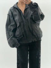 Load image into Gallery viewer, Vintage x Black Leather Bomber Jacket (M, L)