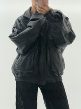 Load image into Gallery viewer, Vintage x Black Leather Bomber Jacket (M, L)