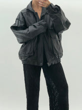 Load image into Gallery viewer, Vintage x Black Leather Bomber Jacket (M, L)