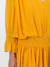 Load image into Gallery viewer, SAINT LAURENT x Yellow Silk Studded Dress (S)