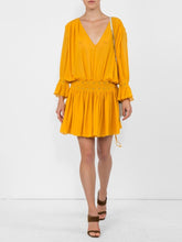 Load image into Gallery viewer, SAINT LAURENT x Yellow Silk Studded Dress (S)
