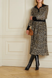 TORY BURCH x Black Velvet Floral Dress (L)