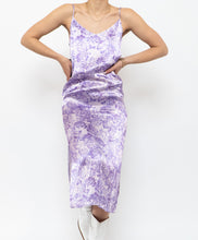Load image into Gallery viewer, GANNI x Purple Floral Satin Dress (XS, S)